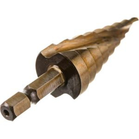Сверло по металлу шаговое спиральное (4-20 мм; 9 ступеней; Р6М5) Hardcore Сверло по металлу шаговое спиральное (4-20 мм; 9 ступеней; Р6М5) Hardcore