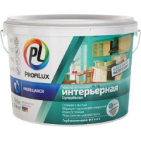 Краска для стен и потолков для влажных помещений латексная Profilux PL-13L глубокоматовая супербелая база 1 14 кг.