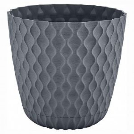 ГОРШОК ДЛЯ ЦВЕТОВ "WAVE" D 270 ММ/10 Л (ВУЛКАН. СЕРЫЙ) "INGREEN"(272778)