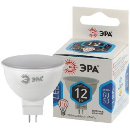 Лампочка светодиодная ЭРА STD LED MR16-12W-840-GU5.3 12Вт софит нейтр. бел. Лампочка светодиодная ЭРА STD LED MR16-12W-840-GU5.3 12Вт софит нейтр. бел.