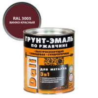 Грунт-эмаль по ржавчине Винно-красный 2 л "DALI"