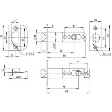 Ручка защелка DK682 PB-ET (6082 PB-E) (кл./фик.) золото (AJAX) Ручка защелка DK682 PB-ET (6082 PB-E) (кл./фик.) золото (AJAX)