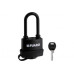 Замок навесной PL-WEATHER-3660 LS 3key BLACK удл. дужка, англ. /блистер (FUARO)