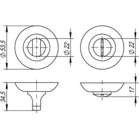 Ручка поворотная BK6.R.TL54 (BK6 TL) SN/CP-3 матовый никель/хром (PUNTO) Ручка поворотная BK6.R.TL54 (BK6 TL) SN/CP-3 матовый никель/хром (PUNTO)