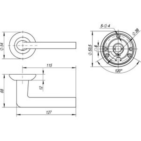 Ручка раздельная R.TL54.REX (REX TL) 105mm SN/CP-3 матовый никель/хром (PUNTO) Ручка раздельная R.TL54.REX (REX TL) 105mm SN/CP-3 матовый никель/хром (PUNTO)
