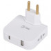 Разветвитель электрический ЭРА SPF-2-FL-USBC поворотный на 2 розетки + 2USB A+C 10А белый