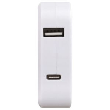 Разветвитель электрический ЭРА SPF-2-FL-USBC поворотный на 2 розетки + 2USB A+C 10А белый