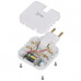 Разветвитель электрический ЭРА SPF-2-FL-USBC поворотный на 2 розетки + 2USB A+C 10А белый
