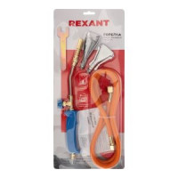 Пропановая горелка REXANT ГВП-400К набор 3 насадки, шланг 1.5 м 11-0997