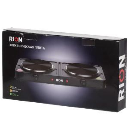 Плита электрическая Rion, 2000 Вт, 2 конф., диск, эмаль, мех., перекл. повор., черная Плита электрическая Rion, 2000 Вт, 2 конф., диск, эмаль, мех., перекл. повор., черная