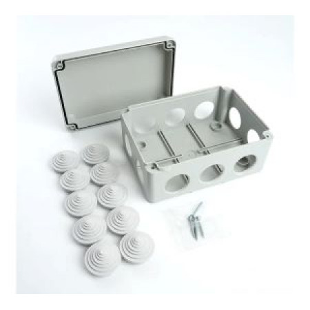 Распаячная коробка ЭРА KORv-190-140-70-10g откр. устан. серая 190х140х70мм на винтах 10 гермовводов IP55