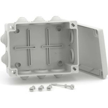Распаячная коробка ЭРА KORv-190-140-70-10g откр. устан. серая 190х140х70мм на винтах 10 гермовводов IP55