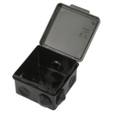 Распаячная коробка ЭРА KOR-80-80-50-7g-B открытой установки черная 80х80х50мм с гермовводами 7 вх. IP54 Распаячная коробка ЭРА KOR-80-80-50-7g-B открытой установки черная 80х80х50мм с гермовводами 7 вх. IP54