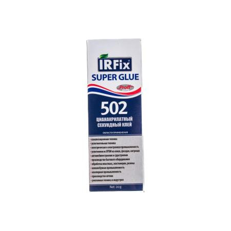 Секундный цианакрилатный клей IRFIX Super Glue 502 бесцветный 20 гр 20071