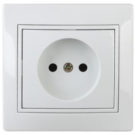 Розетка Intro Plano 1-201-01 без заземления 2P 16А-250В IP20 СУ белый