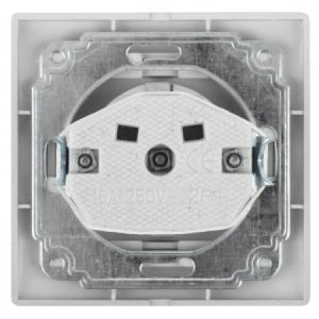 Розетка Intro Plano 1-201-01 без заземления 2P 16А-250В IP20 СУ белый