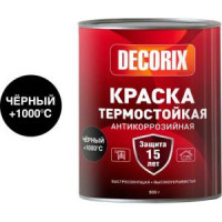 Термостойкая краска антикоррозийная Decorix до +1000 град. черный, 0.8 кг 0750-01DX