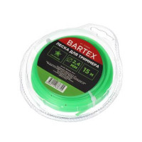 Леска для триммера 2.4 мм, 15 м, звезда, Bartex, зеленая
