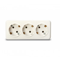 Розетка SBE-03w-16-S3-Z Smartbuy 3-местная 16А с зазем. белая Юпитер