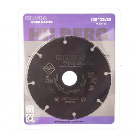 Диск карбид вольфрамовый отрезной 125*22,23 Hilberg Super Wood