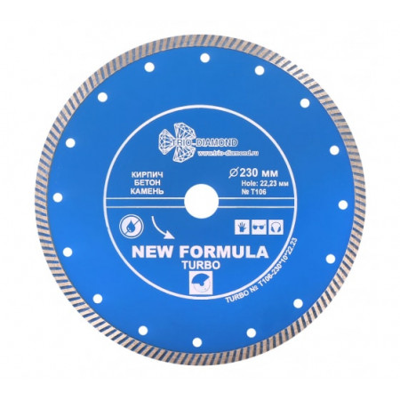 Диск алмазный отрезной Турбо New Formula (230х22.23 мм) TRIO-DIAMOND Диск алмазный отрезной Турбо New Formula (230х22.23 мм) TRIO-DIAMOND