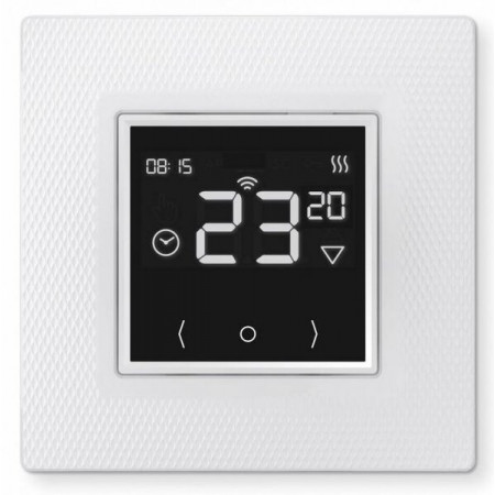 Термостат прогр. W225 сенс.дисплей датчик пола 3.6кВт 16А бел(в компл. переходник для рамокUnica/Glossa/Etika) Grand Mey
