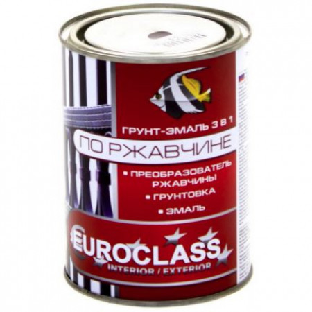 Грунт-эмаль по ржавчине Белая 0,9кг EUROCLASS RAL 9003 (48-462)