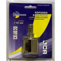 Коронка алмазная по керамике и кафелю с центрирующим сверлом 42мм