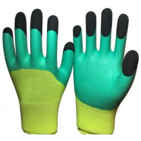 Перчатки нейлоновые с двойным нитриловым покрытием GLOVES