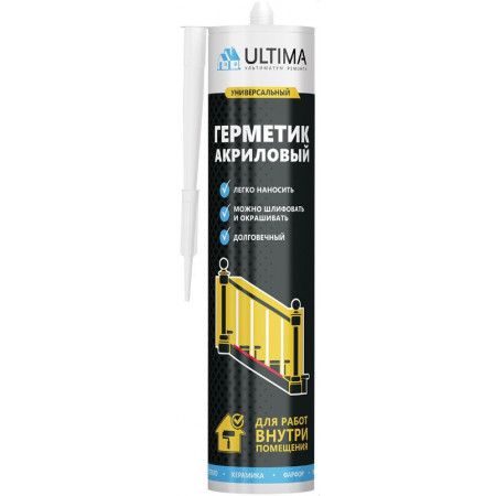 Ultima, герметик акриловый универсальный, белый, 280 мл