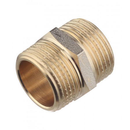 Латунный ниппель TIM 3/4" х 3/4", резьба наруж./наруж. Латунный ниппель TIM 3/4" х 3/4", резьба наруж./наруж.
