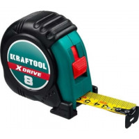 Рулетка KRAFTOOL X-Drive 8м/25мм с ударостойким обрезиненным корпусом