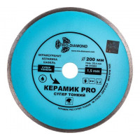 Диск алмазный отрезной супер тонкий сплошной Керамик PRO (200х25.4 мм) TRIO-DIAMOND