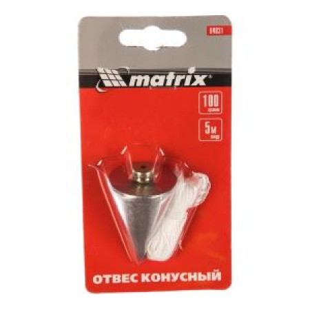Отвес конусный, 100 г, шнур 5 м Matrix Отвес конусный, 100 г, шнур 5 м Matrix