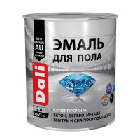 Эмаль для пола Dali, алкидно-уретановая, глянцевая, серая, Ral 7040, 2л