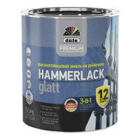 Эмаль на ржавчину Dufa Premium HAMMERLACK 3-в-1 гладкая, RAL-7040 серый 750 мл