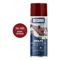 Эмаль для металлочерепицы и профнастила DECORIX RAL3005 винно-красный 520 мл