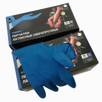 Перчатки латексные прочные синие ADM XL, 25пар/упак, HR004G