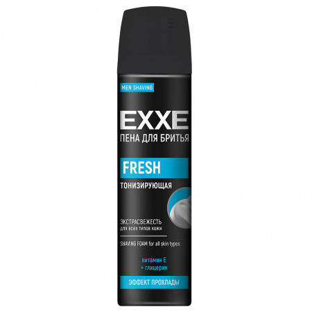 ПЕНА ДЛЯ БРИТЬЯ "FRESH" ТОНИЗИРУЮЩАЯ, ЛЕДЯНАЯ СВЕЖЕСТЬ 200 МЛ (1/6) "EXXE"